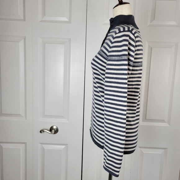 Toad & Co Horny Toad Fine Merino Wool Striped Sweater SZ M - Picture 5 of 16